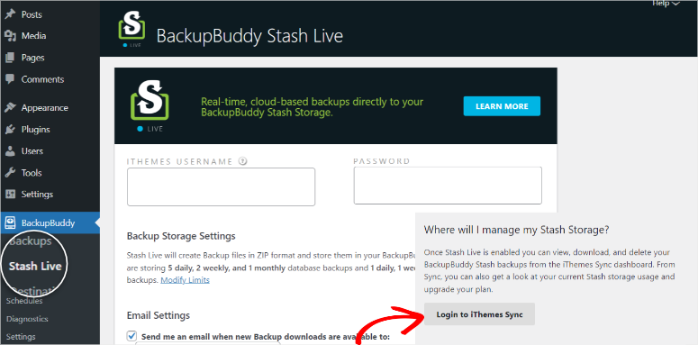 backupbuddy stash live