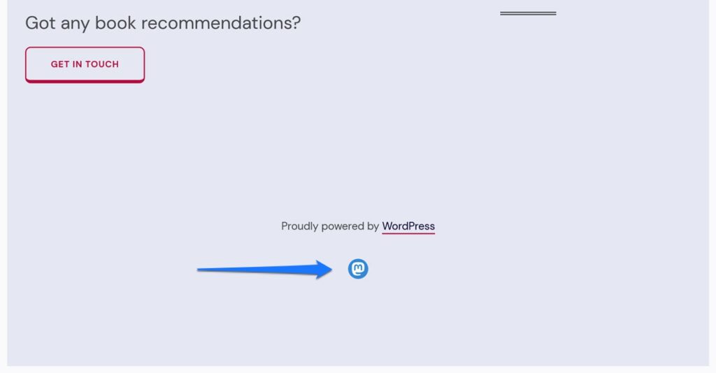 Mastodon-Social-Link in der WordPress-Fußzeile