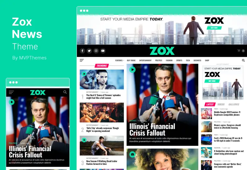 Tema Zox News - Tema profesional para revista de noticias de WordPress