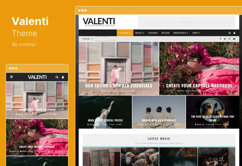 Valenti Theme - HD Review Magazine Știri Tema WordPress