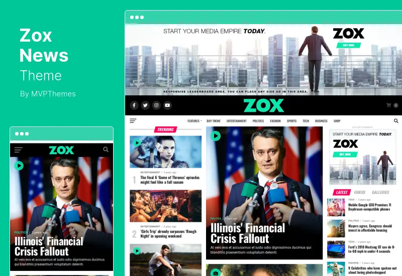 ธีม Zox News - ธีม WordPress ข่าวและนิตยสารระดับมืออาชีพ