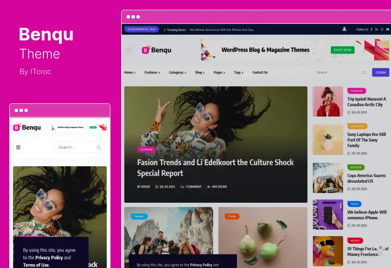 ธีม Benqu - ธีม WordPress นิตยสารข่าว