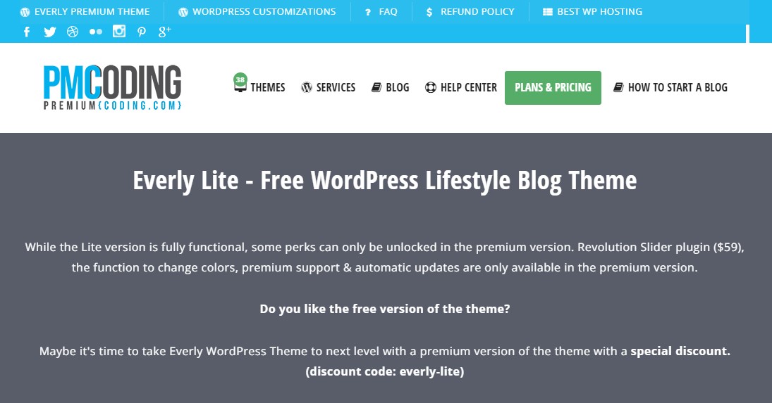 Everly Lite - 免费 WordPress 生活方式博客主题