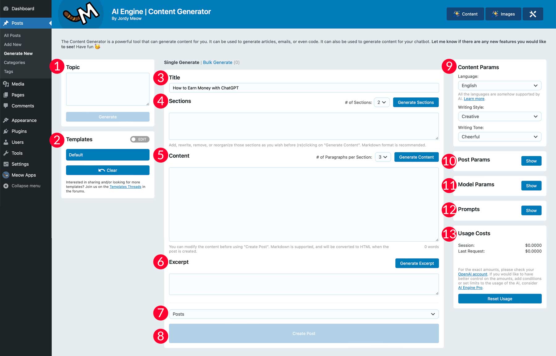 Configuración del motor de IA