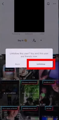 Cómo dejar de seguir cuentas en TikTok: Paso 4