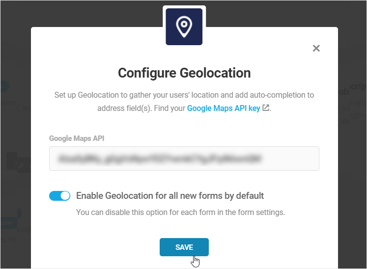 Configurar Geolocalización