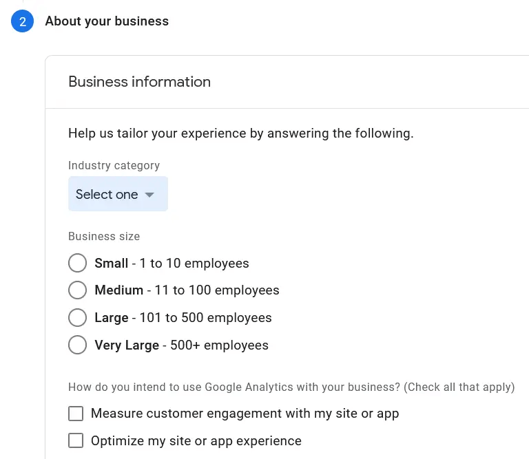 Agregar información comercial a la cuenta de Google Analytics