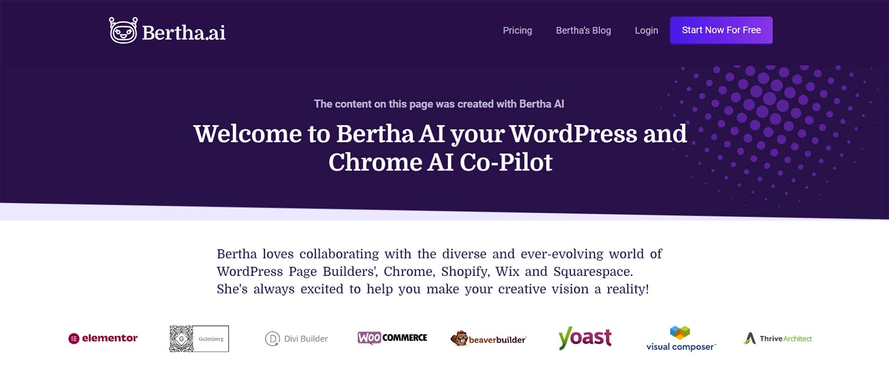 Bertha AI, WordPress yardımcı pilotu