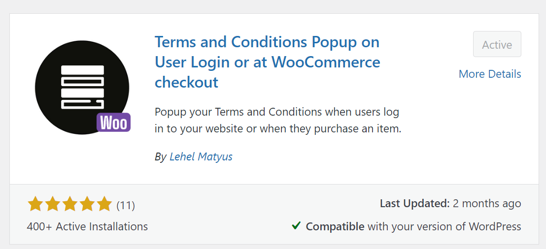 Popup Termini e Condizioni nel repository WordPress