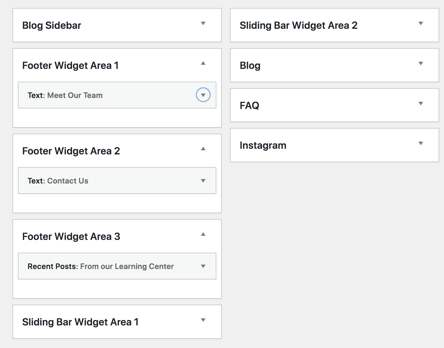 Certifique-se de salvar o conteúdo armazenado em Widgets ao mudar de um tema clássico para um tema em bloco.