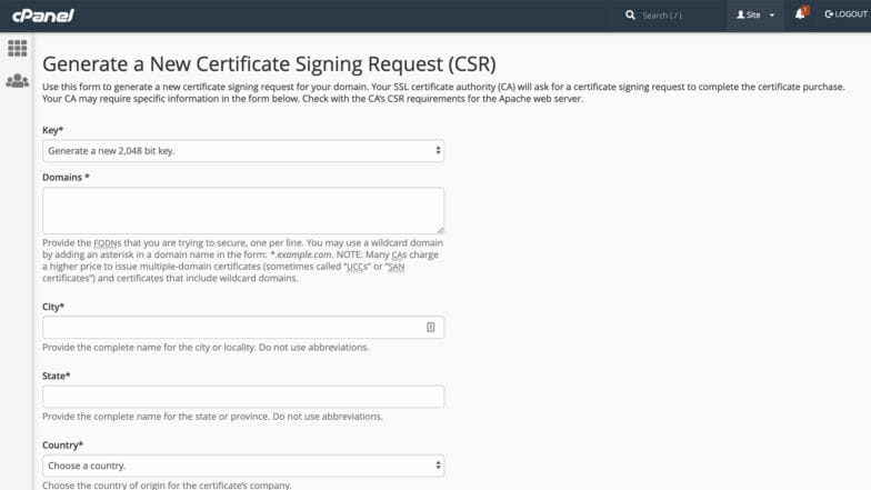 cPanel을 통해 SSL 인증서를 추가하는 데 필요한 일부 단계입니다.