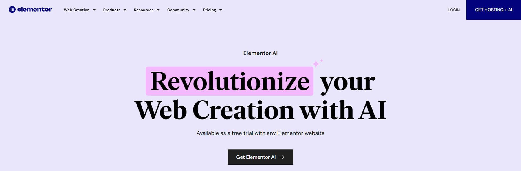 Elementor AI - الصفحة المقصودة - أغسطس 2023