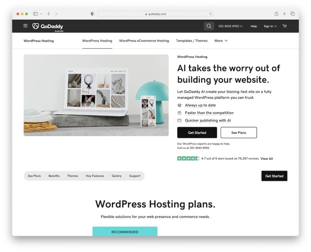 Godaddy hosting WordPress in India