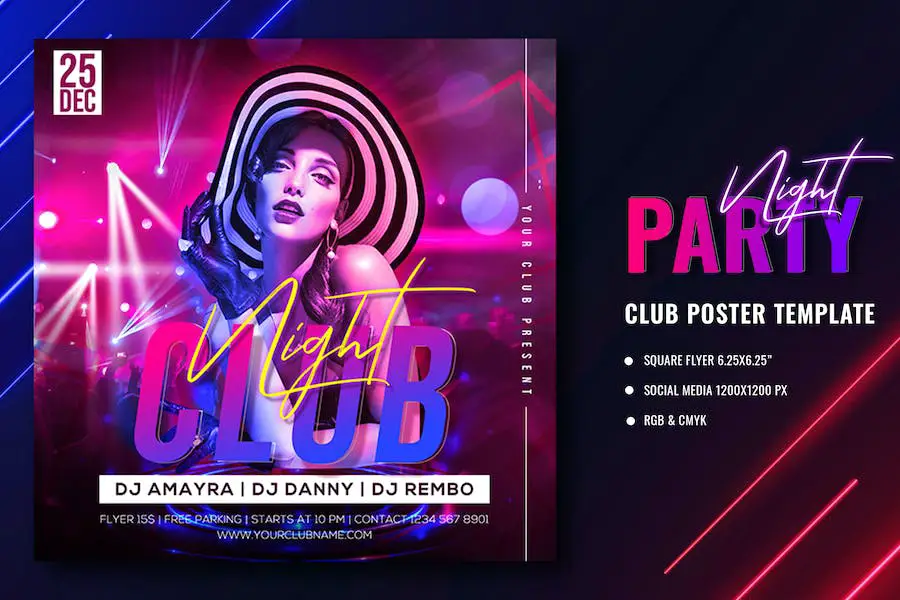 Modello di poster per night club -