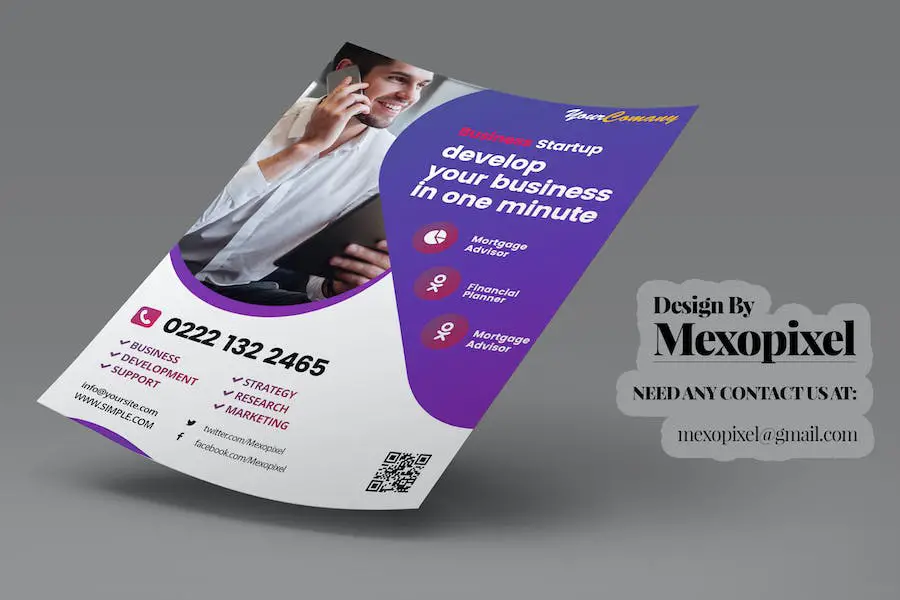 Flyer corporativ șablon de promovare a afacerii -