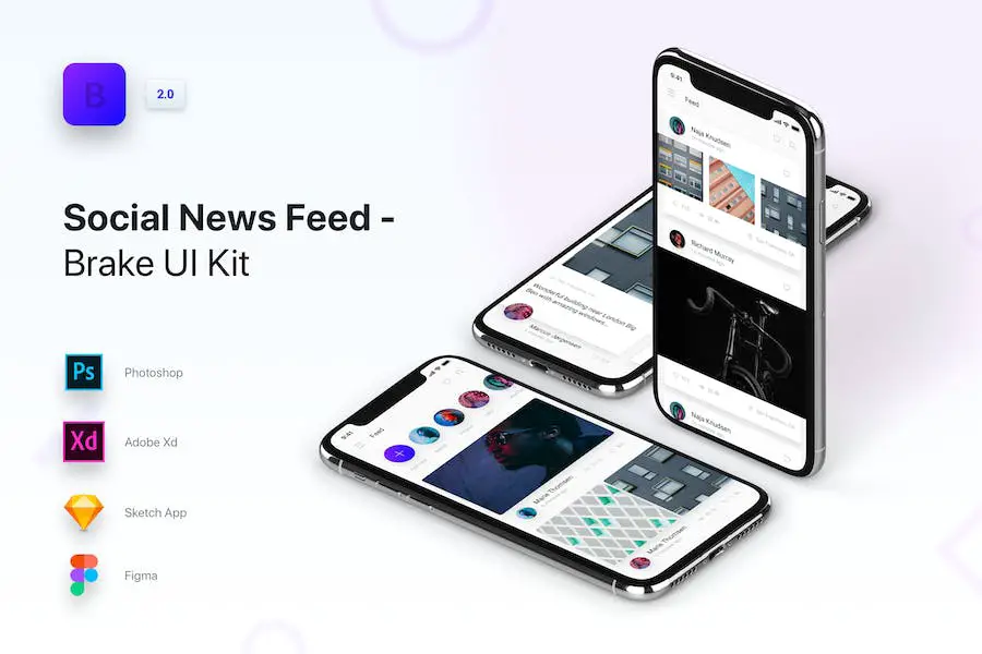 Brake UI Kit 2.0 - Social Media News Feed -