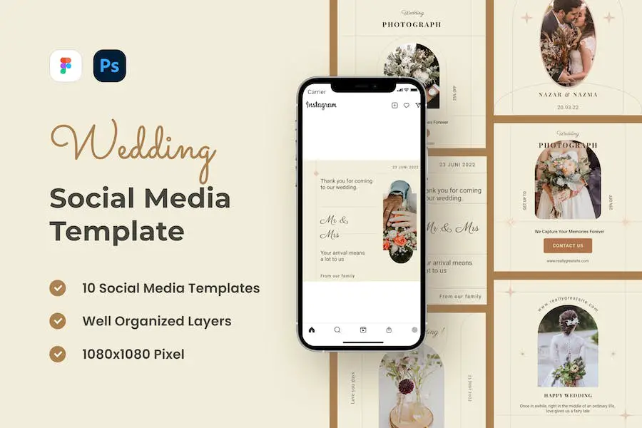 Pernikahan - Templat Media Sosial -