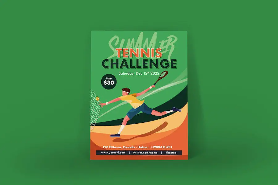 Tennis-Challenge-Poster-Illustrator-Vorlage –