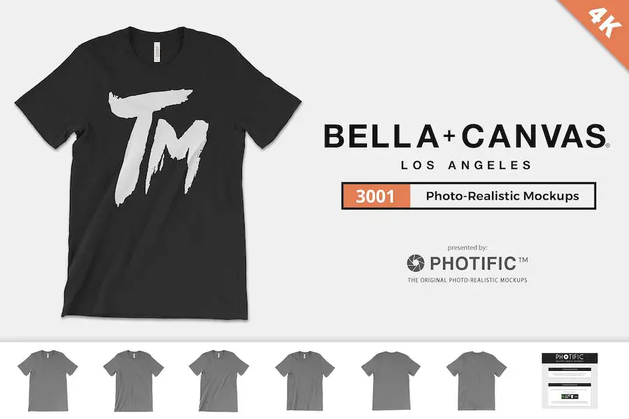 เสื้อยืดจำลอง Bella + Canvas 3001 -