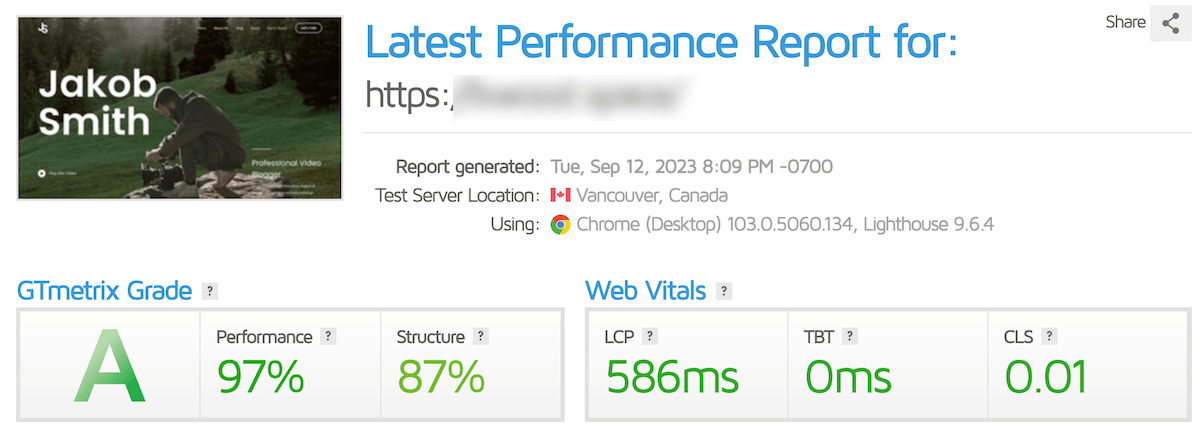 Teste de velocidade de hospedagem GoDaddy WordPress