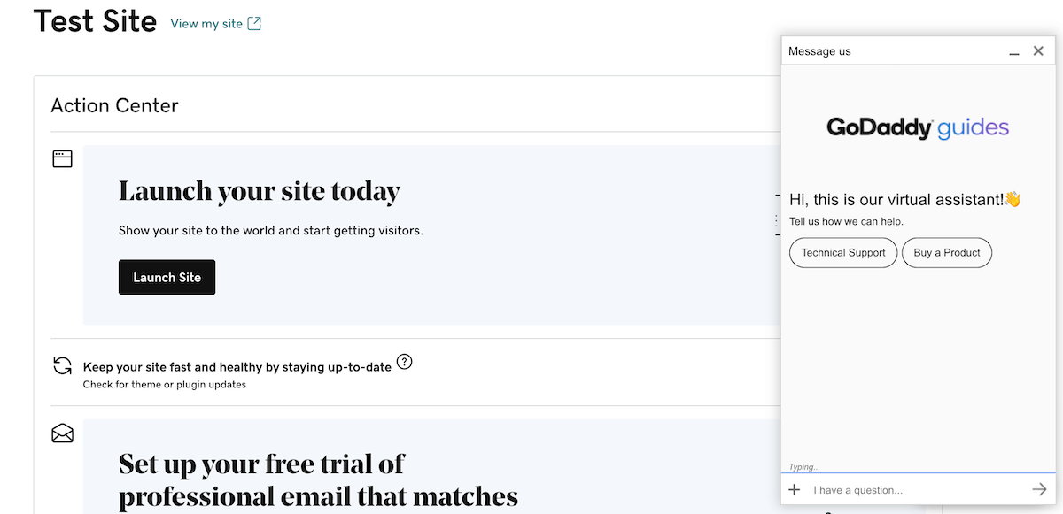 Soporte de chat en vivo de GoDaddy