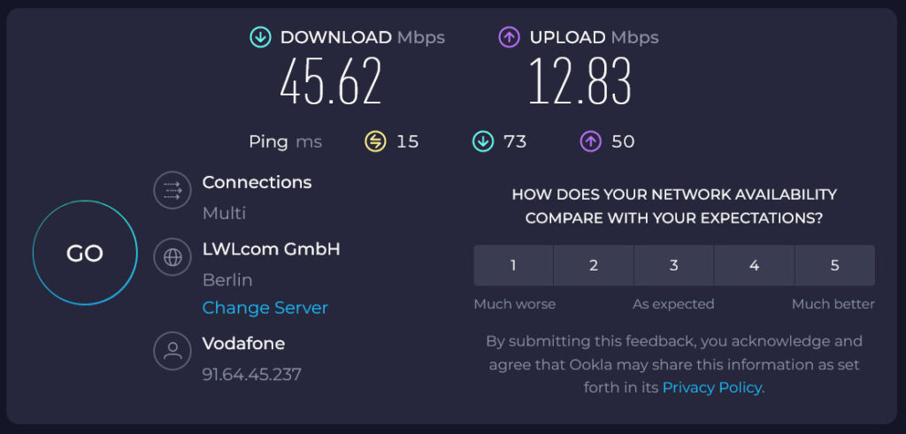 ookla hız testi sonuçları