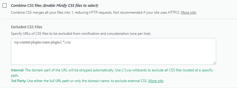 คุณสมบัติรวมไฟล์ CSS จะถูกลบออก