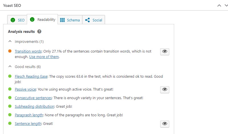 การวิเคราะห์ความสามารถในการอ่าน SEO ของ Yoast