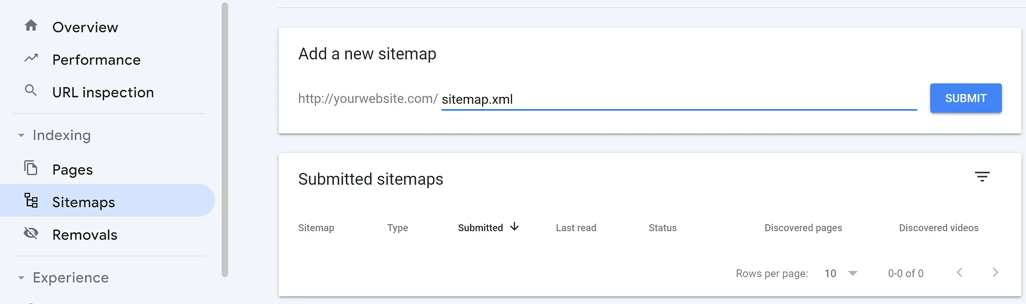 ส่งแผนผังเว็บไซต์ไปยัง Search Console