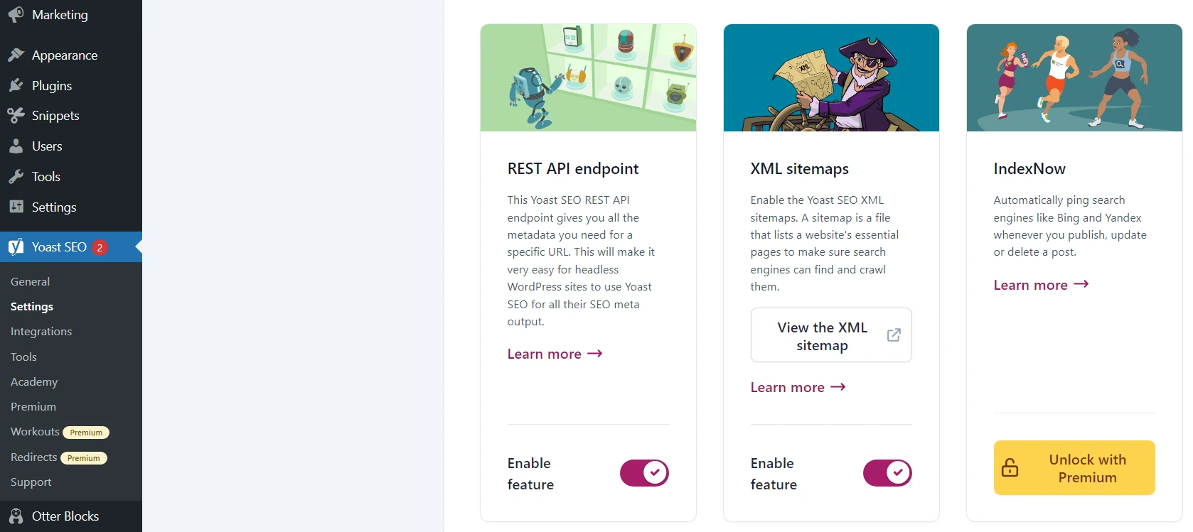 Le générateur de plan de site XML de Yoast.