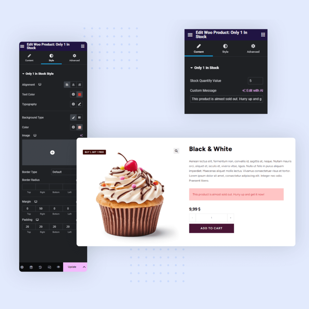 Развивайте бизнес в сфере электронной коммерции и увеличивайте продажи с помощью виджета «Осталось только 1 на складе» для Elementor и WooCommerce от OceanWP