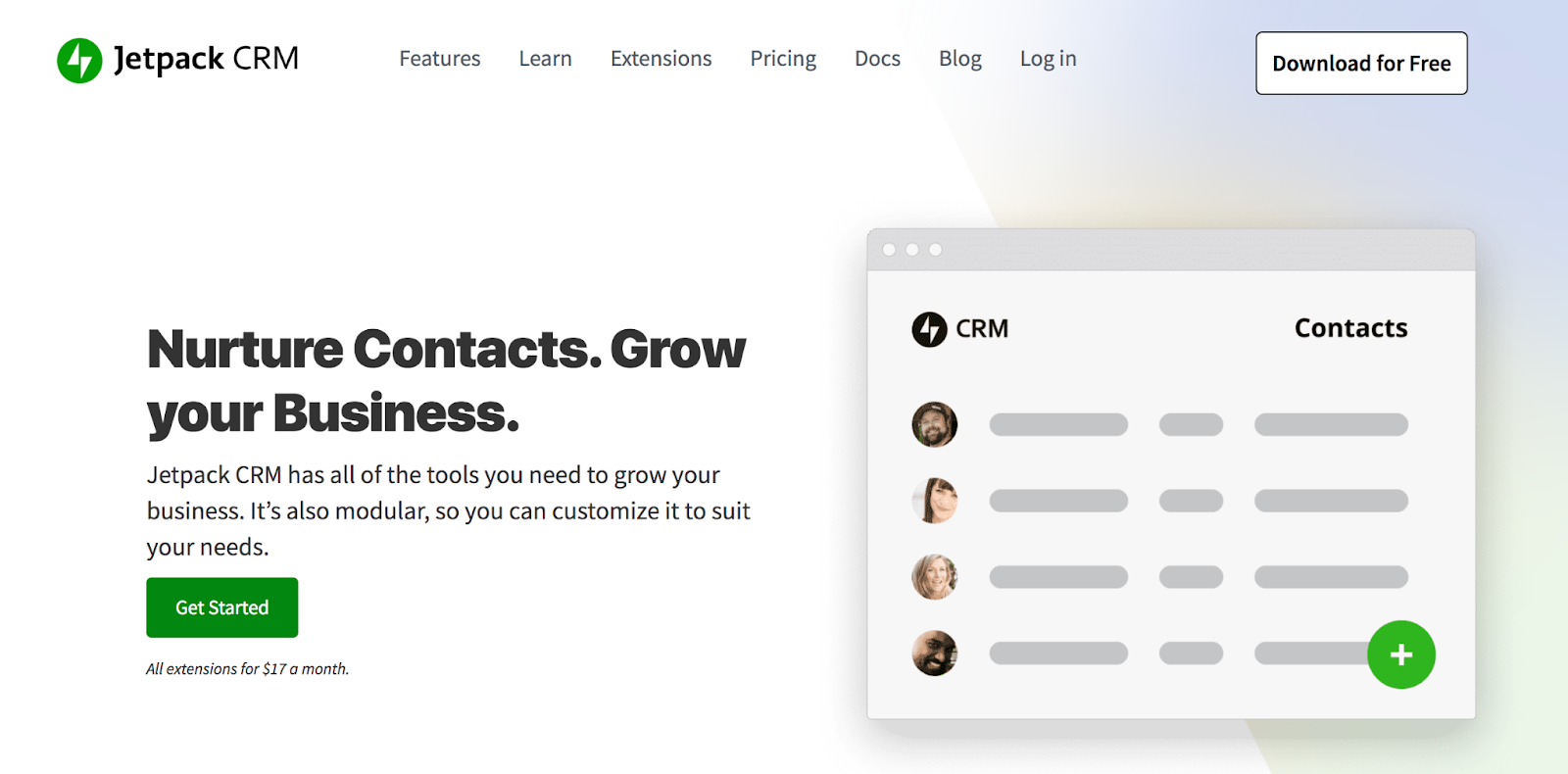 Jetpack CRM-Homepage