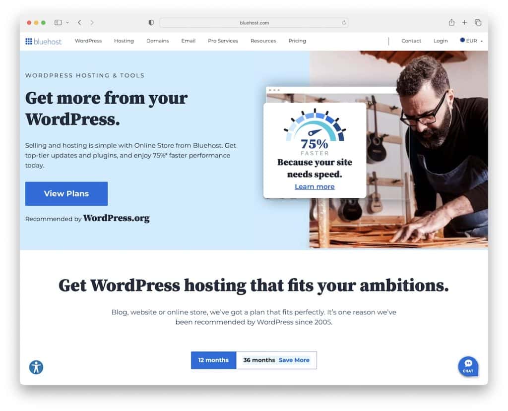 Хостинг Bluehost WordPress в Германии