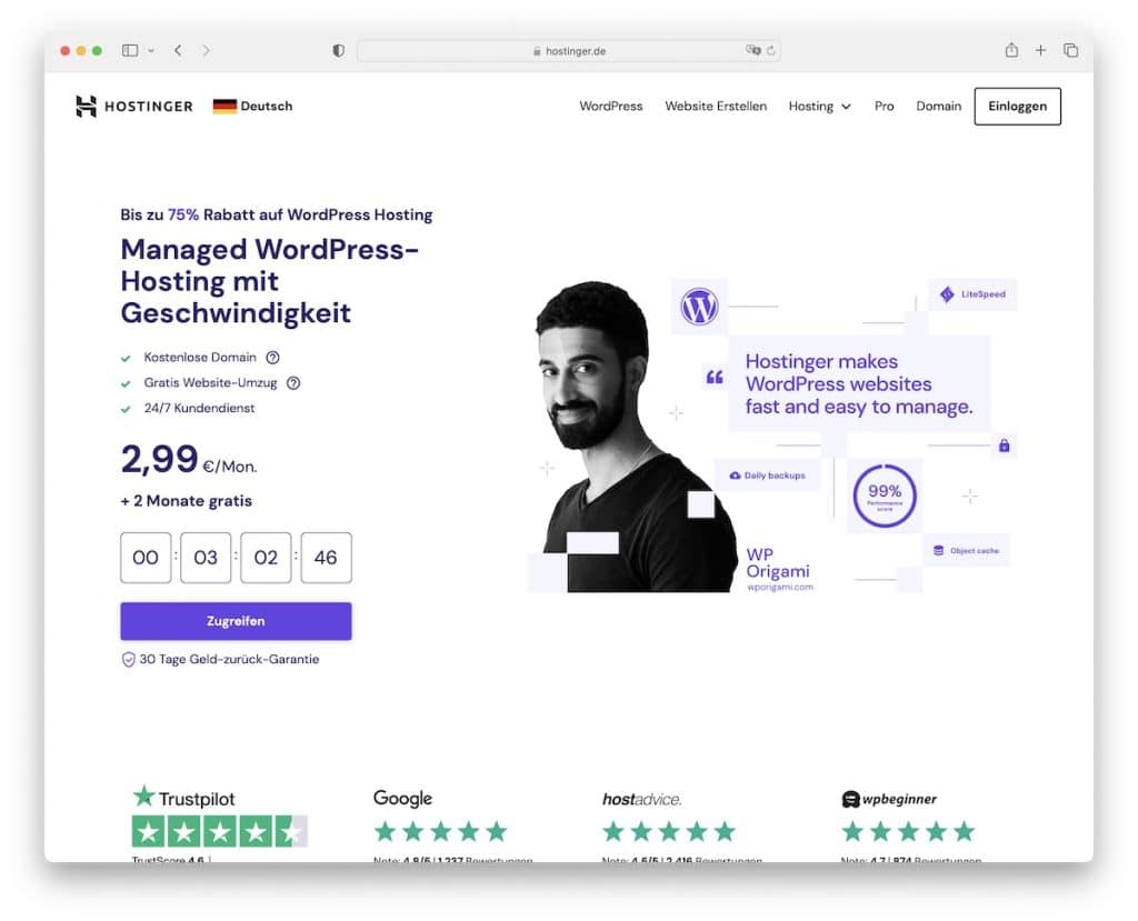 hostinger hosting wordpress in germania