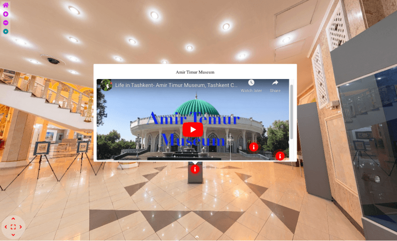 Hotspot video nel tour virtuale del museo