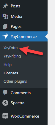 configurações woocommerce-yayextra