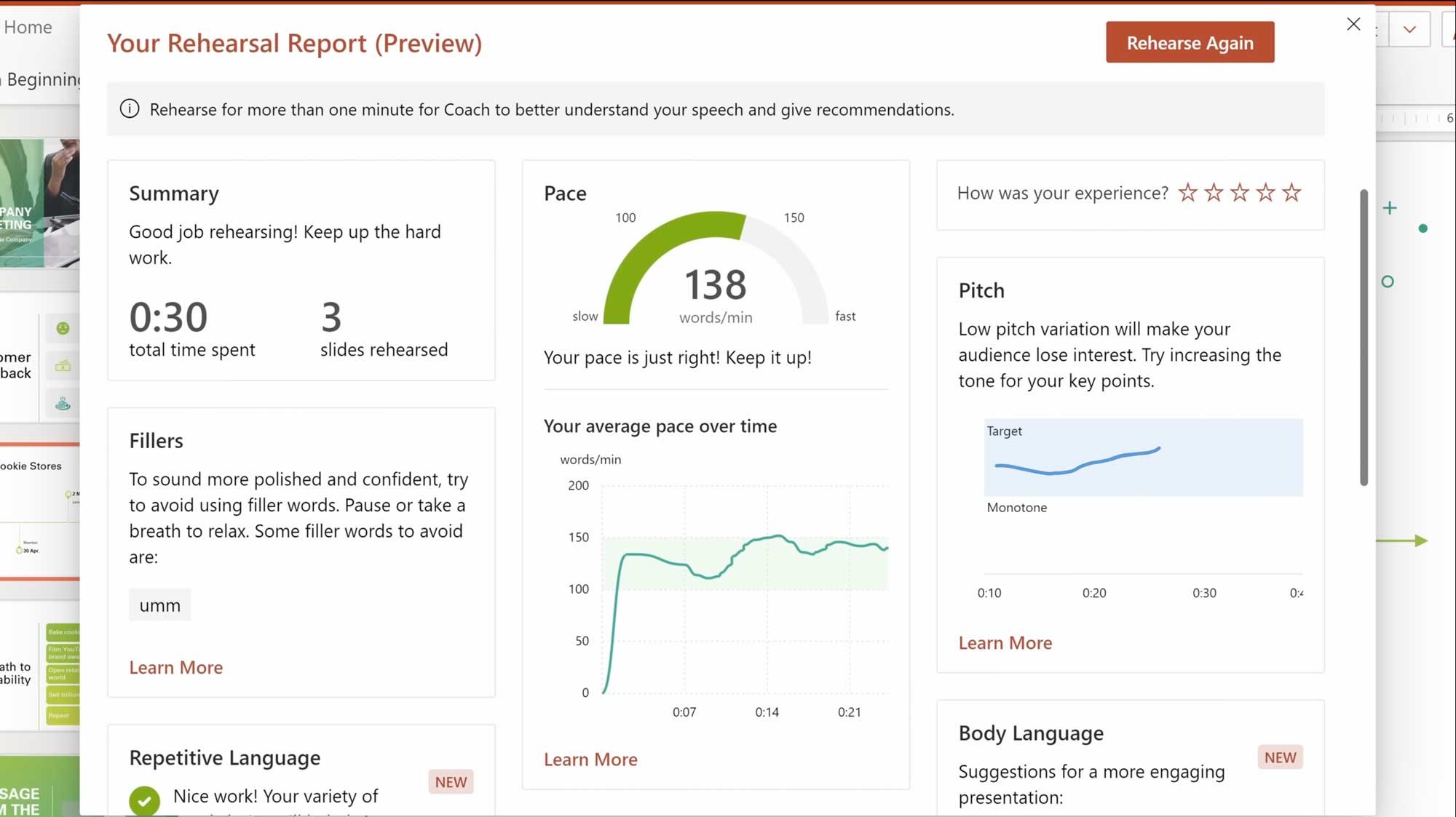 Rapport de répétition Microsoft