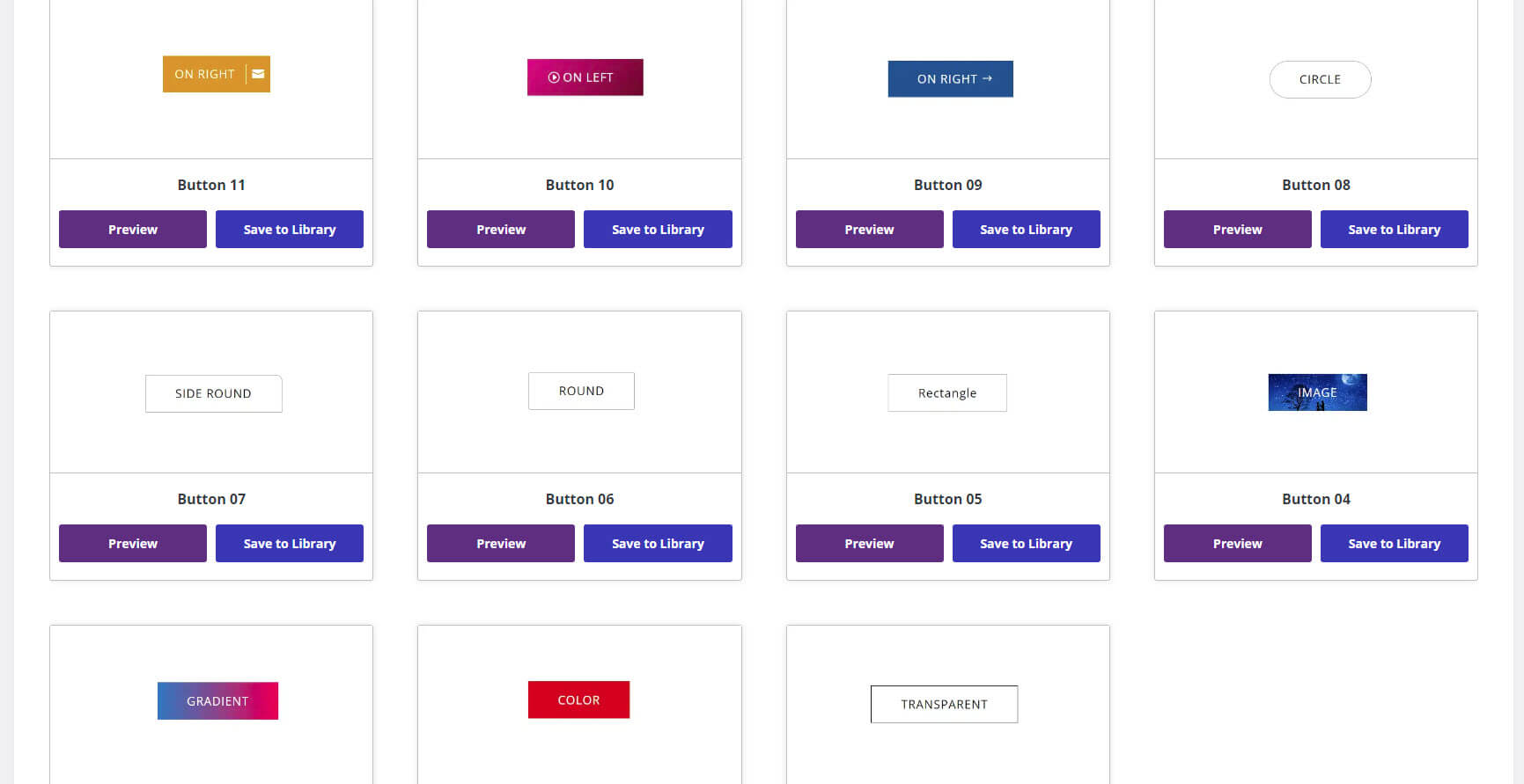 Pulsanti estesi dei layout Divi