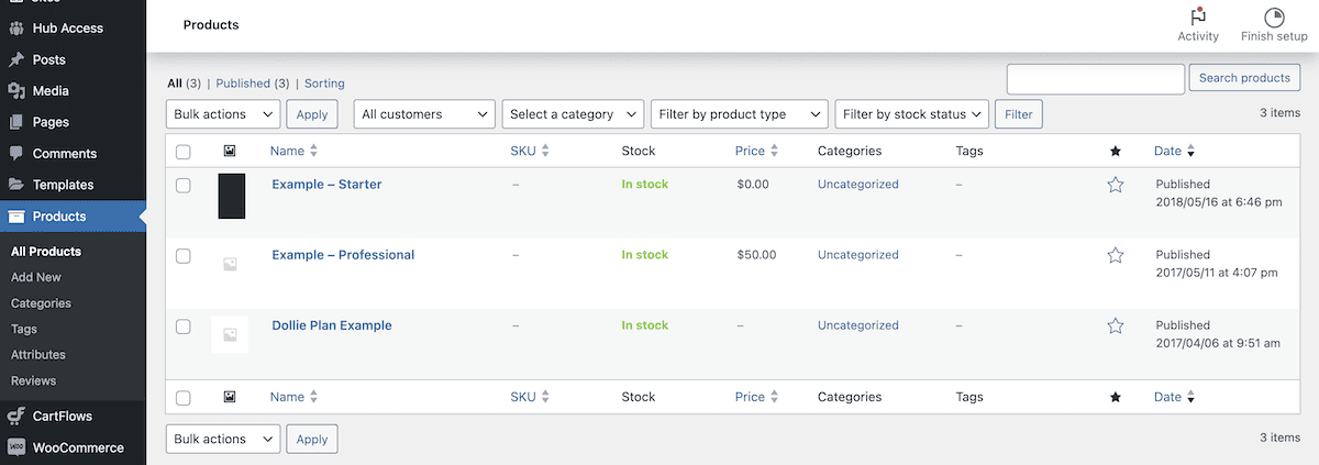 Aggiunta di prodotti in WooCommerce.