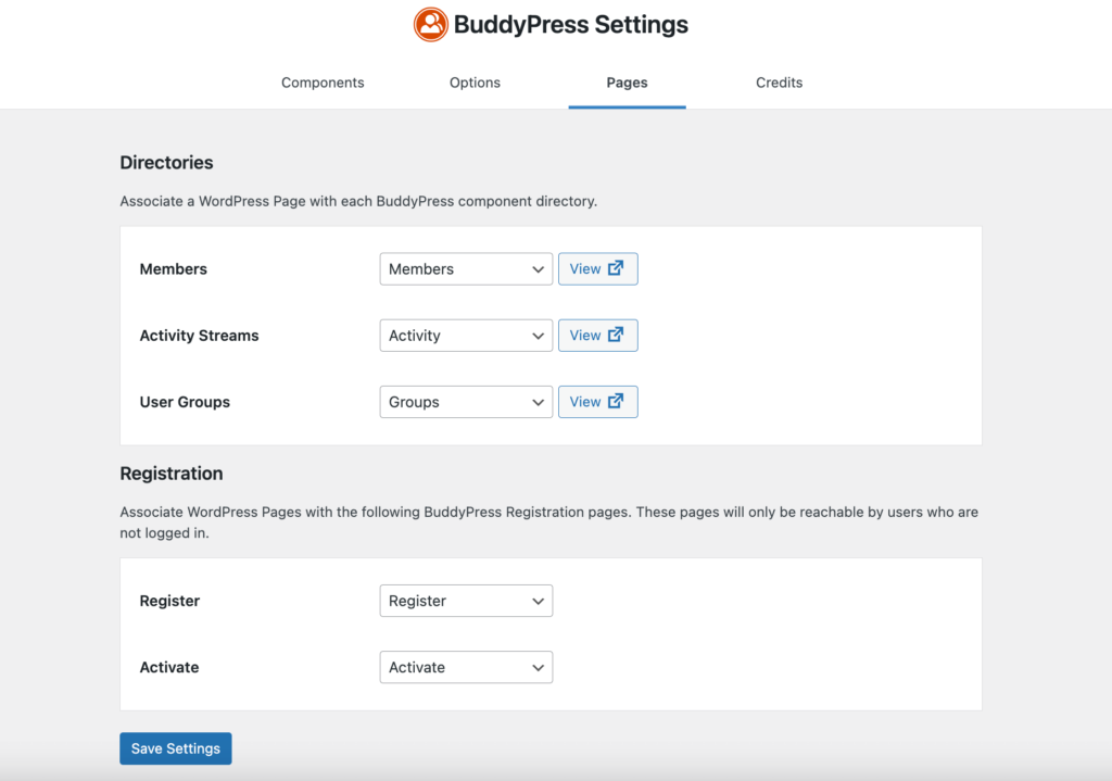 これは BuddyPress ページのスクリーンショットです BuddyPress を使用したソーシャル ネットワーキング サイト