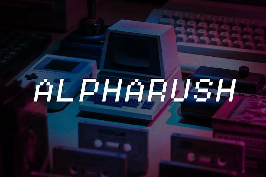 Alpharush-復古遊戲字體-