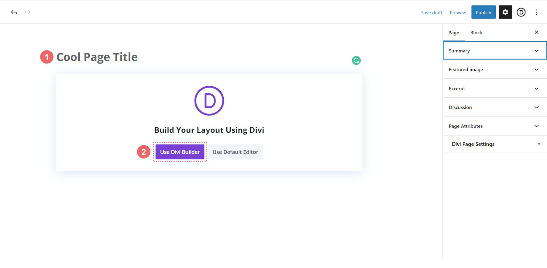 قم بتنشيط Divi Builder