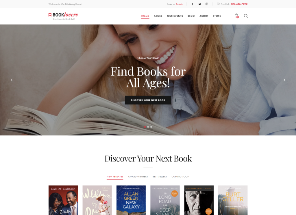 Booklovers - 出版社和書店 WordPress 主題