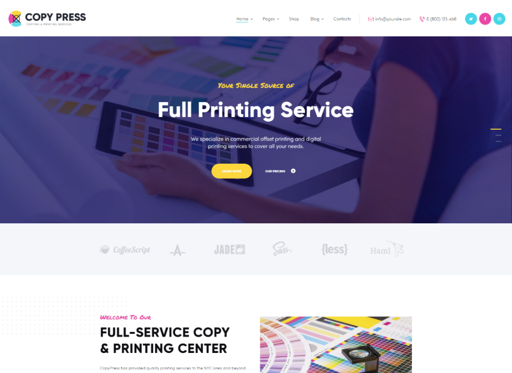 CopyPress - Yazı Tasarımı ve Baskı Hizmetleri WordPress Teması