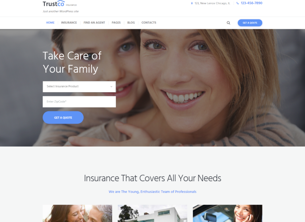 TrustCo | Thème WordPress pour agences d'assurance, finances et entreprises