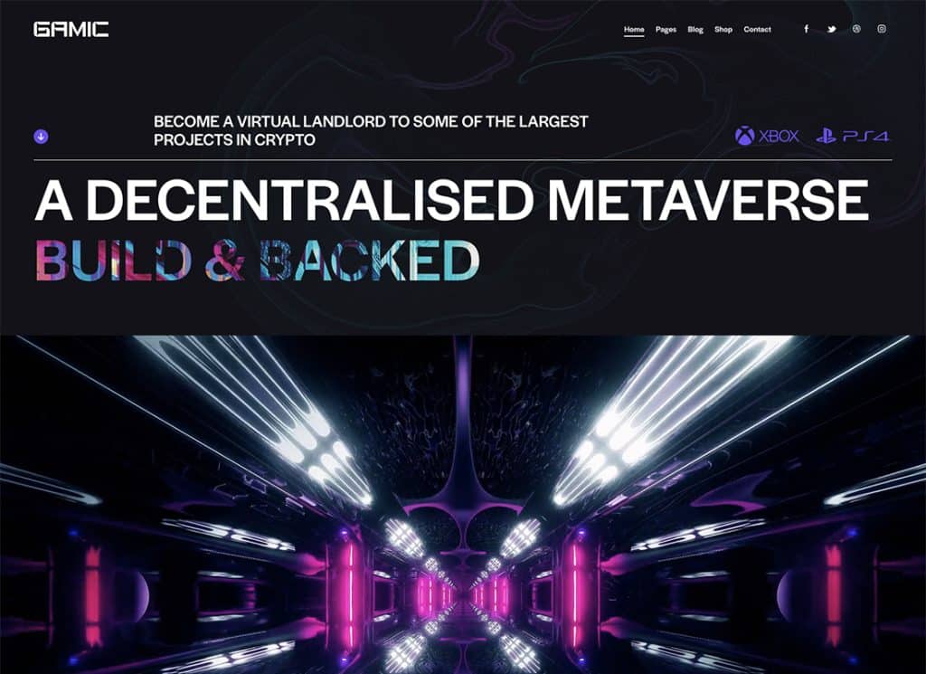 Gamic - Tema Metaverse Gaming & Kripto WordPress