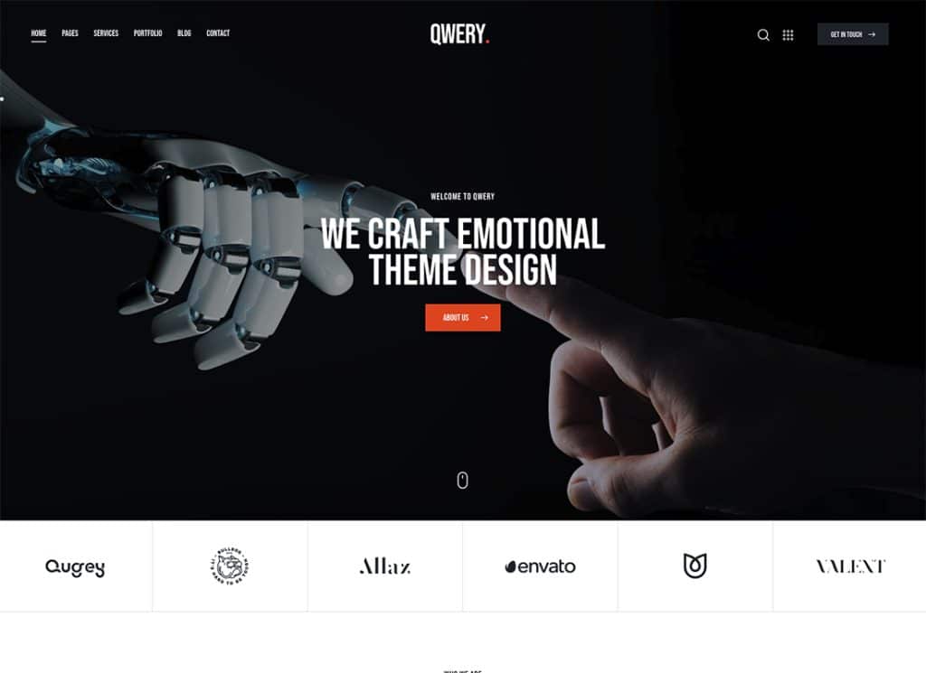 Qwery - Tema empresarial multifuncional WordPress e WooCommerce + ChatGPT