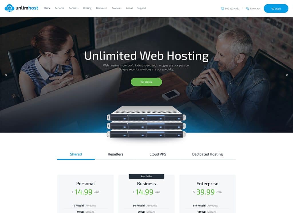 UnlimHost - 웹 호스팅 및 인터넷 기술 WordPress 테마