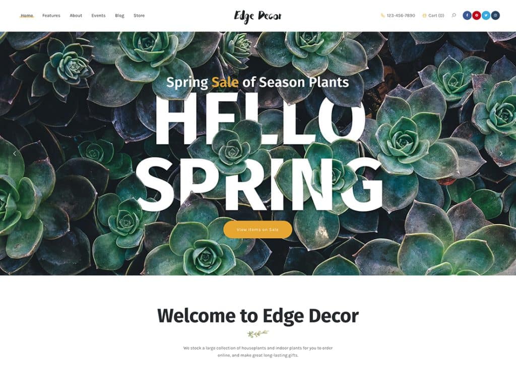 Edge Decor - Tema moderno de WordPress para jardinería y paisajismo