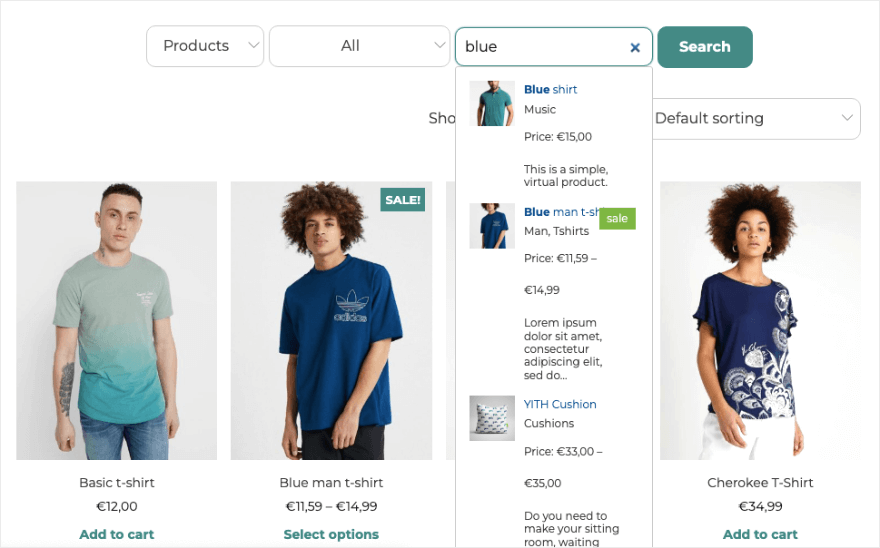 YITH WooCommerce-Suchergebnisse